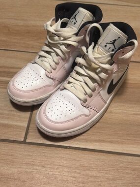 Jordan Women’s Mid-Top Sneakers - White/Pale Pink/Black